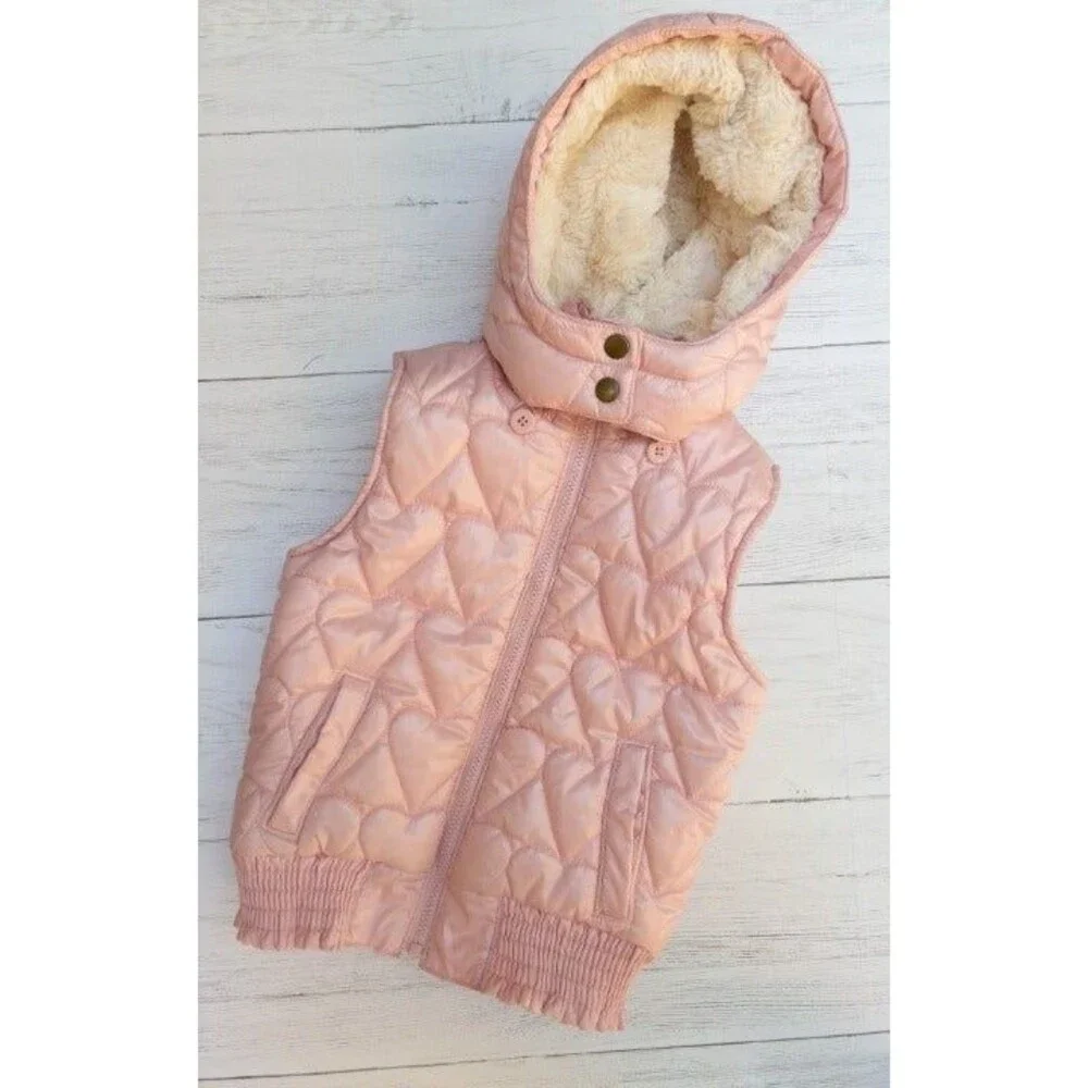 Old Navy Pink Vest w/hood Sz M